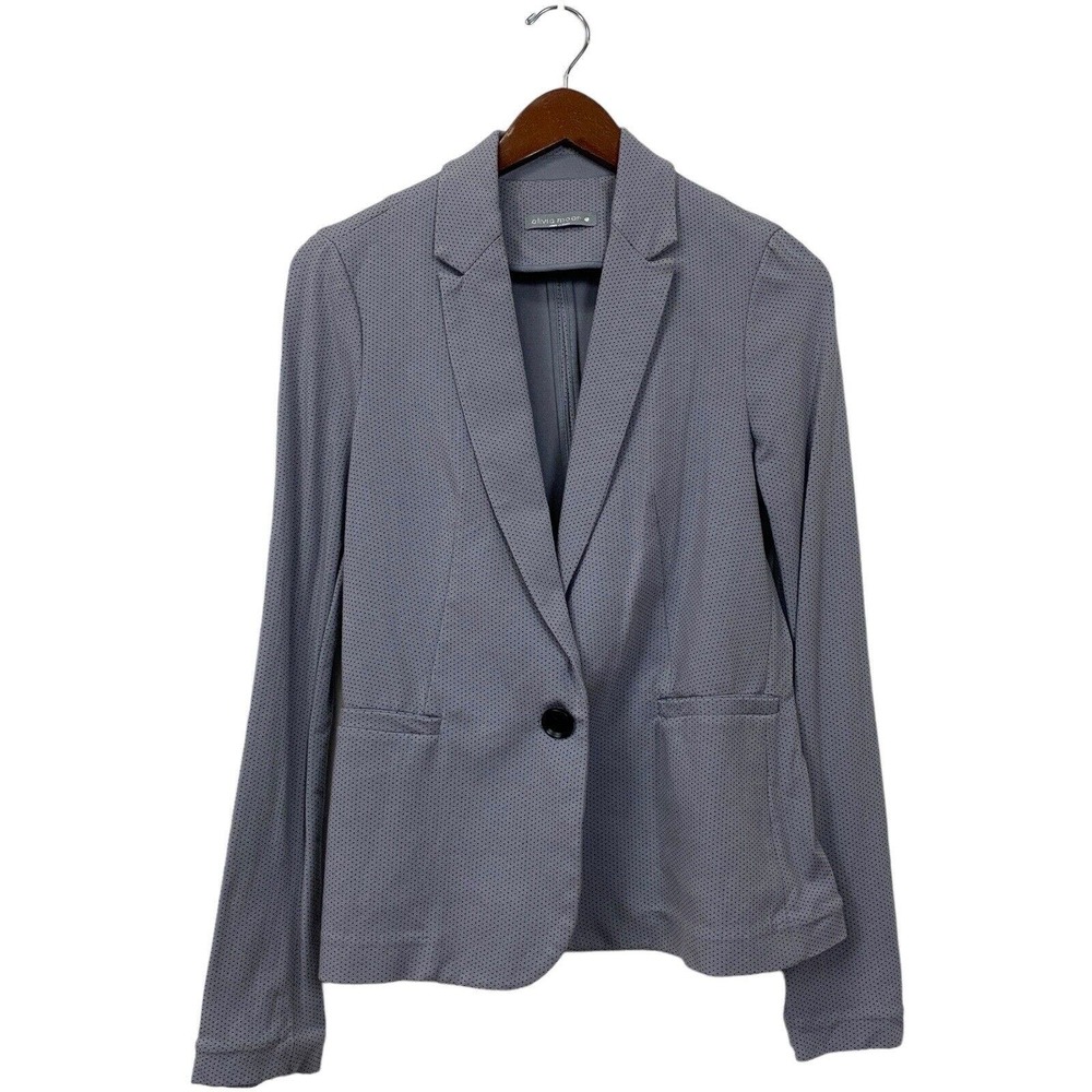 Olivia Moon Gray‎ blazer jacket coat Polka Dot 1 Button Pockets Small Nordstrom